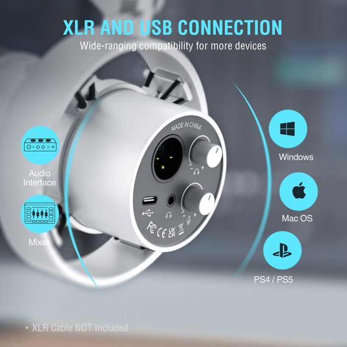 FIFINE K688: Студійний мікрофон XLR/USB для запису вокалу, подкастів, стрімінгу та геймінгу. Динамічний, з навушником 3.5 мм, кнопкою мовчки та металевим корпусом.