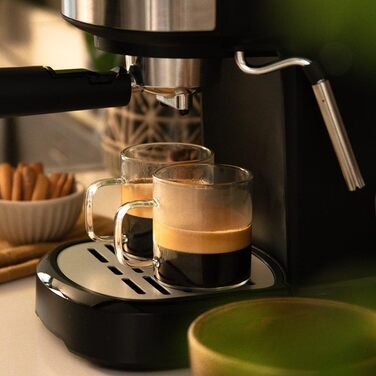 Еспресо-машина Cecotec Compact Power Espresso 20 Retro Green - 1100 Вт, 20 бар, Thermoblock, капучинатор, 1.25 л