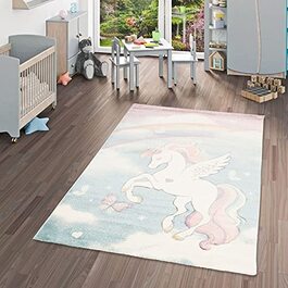 Дитячий килим із зображенням єдинорога, барвистий в 5 розмірах