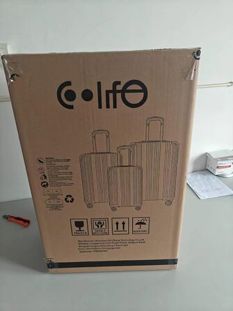 Жорсткий чохол COOLIFE, легкий ПКABS, замок TSA, 4 колеса, міцний, середній, сріблястий