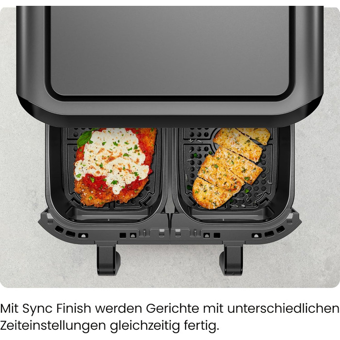 Фритюрниця повітряна CHEFMAN з подвійним кошиком 5.6L, цифрове управління, чорна