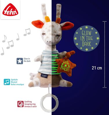 Міні музична шкатулка кролик - органічна бавовна - заспокійлива мелодія - дитяча іграшка (жираф)