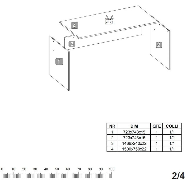 Торговий стіл Stella шириною 150 см, імітація, ШхВхГ 150х75х75 см (Білий, ширина 150см)