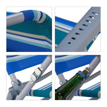 Розкладний шезлонг Relaxdays з подушкою для шиї