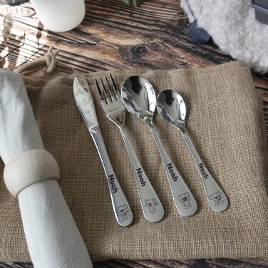 Дитячий набір столових приборів Kinderbesteck з гравіюванням імені (Коала)