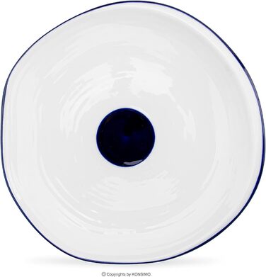Набір посуду 6P - KROG Набір тарілок для мікрохвильової печі 18 шт. - Тверда порцеляна ручної роботи - неправильної форми (набір для піци з 7 предметів)