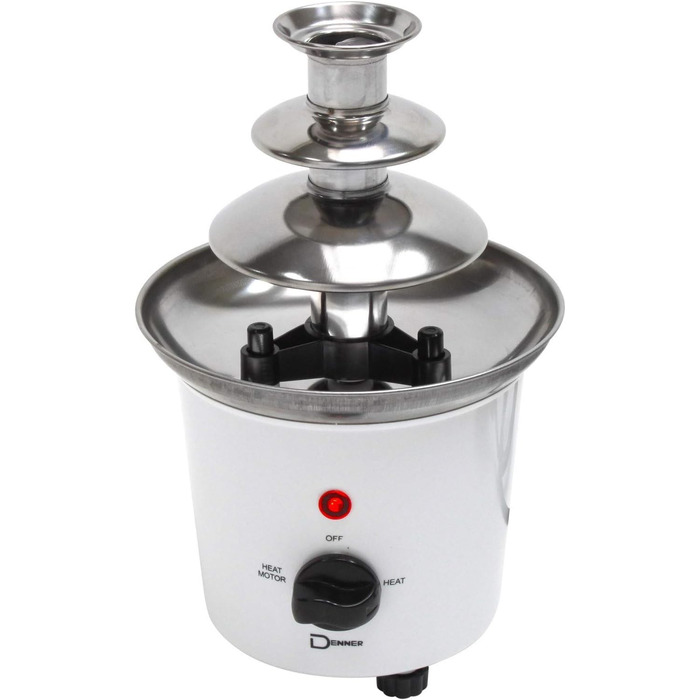 Шоколадний фонтан 14 см, 60 Вт, білий/сріблястий