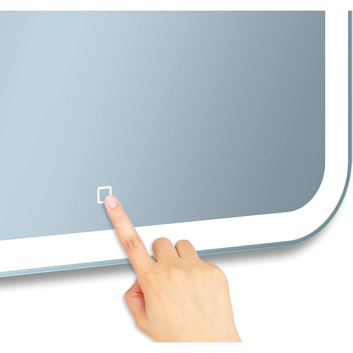Дзеркало для ванної кімнати 60 см квадратне з LED-підсвічуванням, сенсорне керування