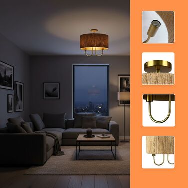 Relaxdays Дволампова стельова лампа