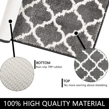 Килимок для ванної кімнати Famibay: набір з 3 частин, антиковзаюча поверхня, 50 x 80 см, антрацит