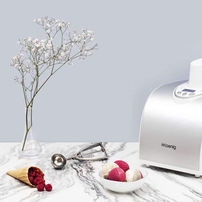 Електрична машина для приготування льоду H.Koenig HF180 - 1 л - 135 Вт - приготування морозива, сорбету та йогурту