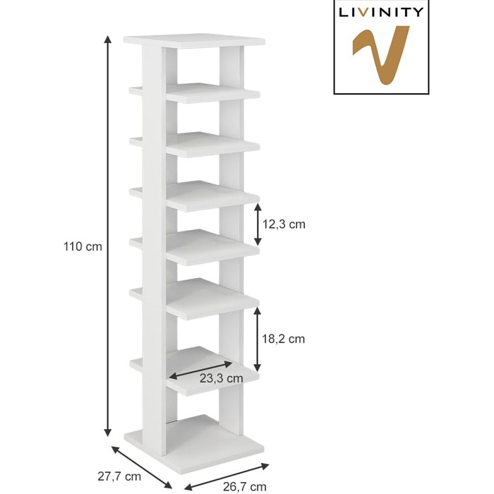 Тумба для взуття Oskar Store Timo, біла, 26,7x110 см