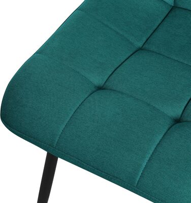 Крісла для їдальні ML-Design, оббивка тканиною, чорні металеві ніжки, 6 шт., Petrol