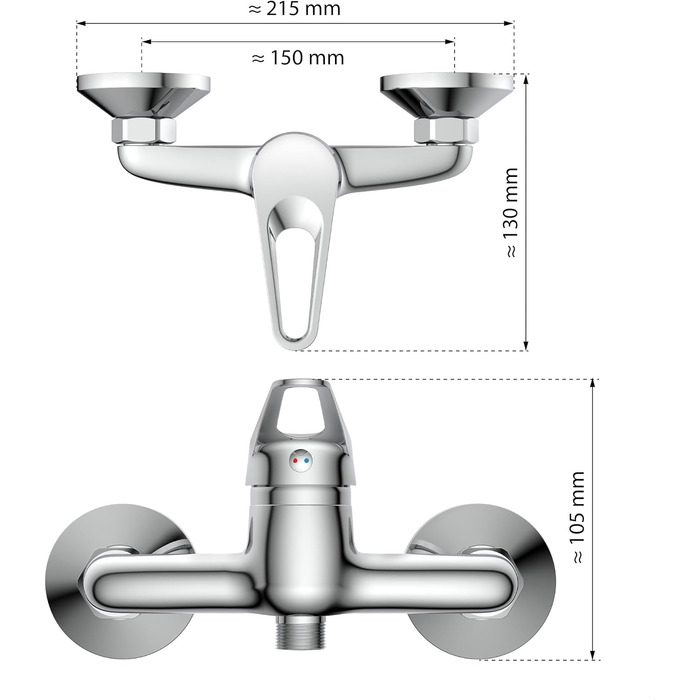 Змішувач для ванни EISL SPEED Chrom NI023SCR - суміш батарея для ванни, хром
