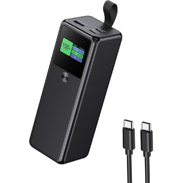 Power Bank VAFOTON 27000mAh 140W з 3 портами, цифровим дисплеєм та USB-C кабелем (Чорний)