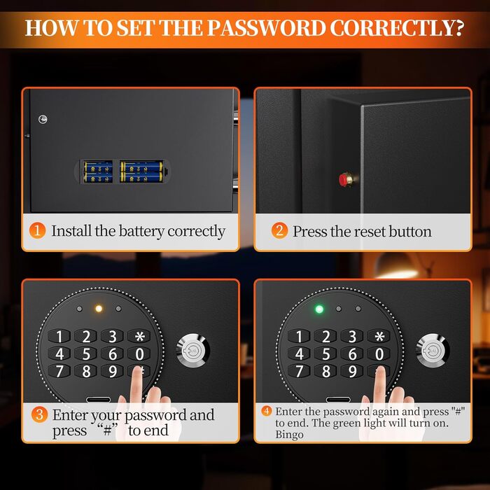 Сейф Tresor Groß з ключем та електронним замком: цифровий настінний сейф для дому, офісу, готелю. Зберігання грошей, документів, прикрас, паспортів (40x38x31 см)