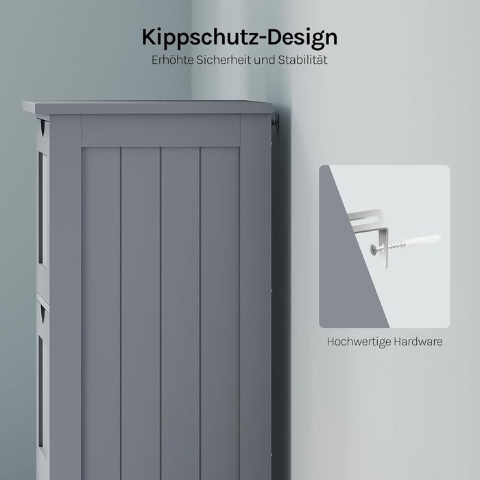 Шафка для ванної кімнати WOLTU, вузька, з 3 висувними ящиками, 32 x 30 x 81 см, для ванної, вітальні, спальні, кухні, сучасний дизайн, білий колір, BZS123ws