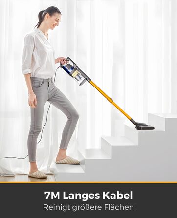 Потужний пилосос Con XL-606-60: 60KPa, 680W, 7м, 800мл, для твердих поверхонь, помаранчевий