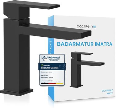 Змішувач для ванної кімнати Bächlein Imatra чорного матового кольору, однорідний важіль, сучасний дизайн