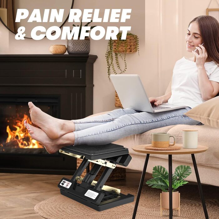 Підніжка під стіл для офісу та дому: регульована, з масажером та м'яким покриттям, складна, ергономічна | Vhelyom