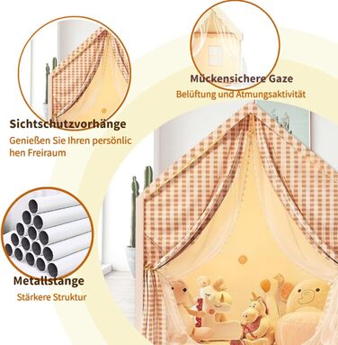 Дитячий намет для гри в приміщенні JRUKM, ігровий будиночок для дівчаток та хлопчиків, намет-ігровий будиночок для дитячої кімнати, ігри та читання, хакі