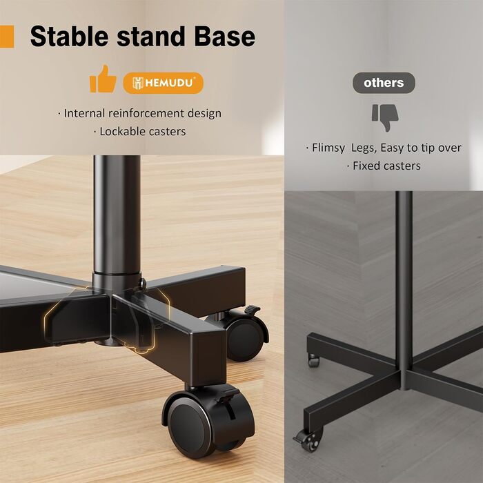 Мобільна підставка для телевізора Hemudu 23-60 дюймів LCD/LED, до 35 кг, VESA 400x400, регульована висота