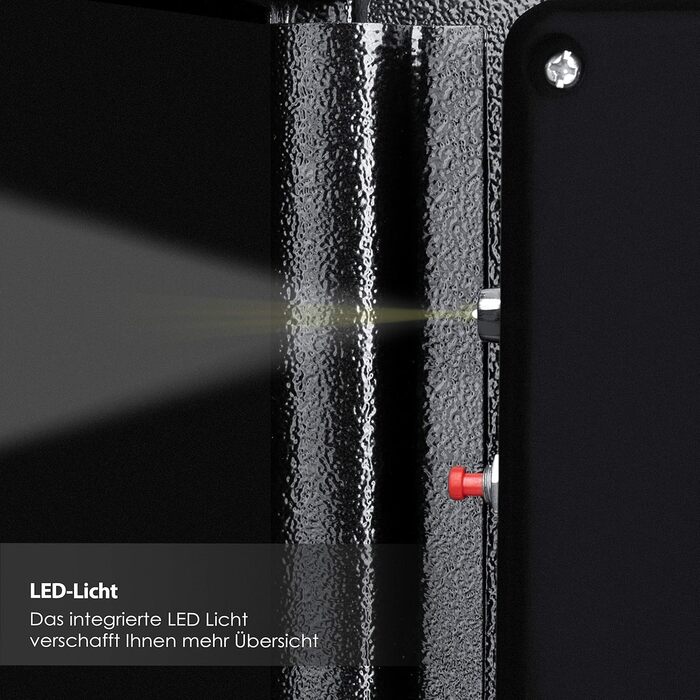 KESSER® Електронний сейф | 38x30x30 см | з батарейним відсіком | Вбудоване освітлення | Настінний/підлоговий сейф | Чорний