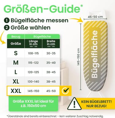 Чохол для прасувальної дошки SiplySooth 120x40 см, OEKOTEX100, виготовлено в Німеччині, комфортний, сірий/білий (XXL)