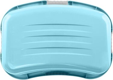 Ергономічна кошик для білизни keeeper з повітропроникним декором, нековзними м'якими ручками, об'єм 50 л (Світло-блакитний)