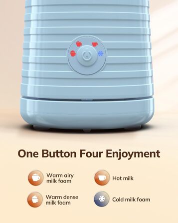 Електричний піноутворювач для молока Morpilot 4-в-1, для лате, капучино, макіато - блакитний