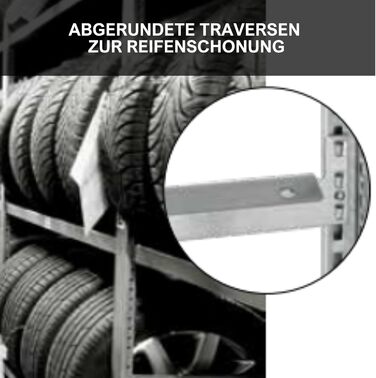 Стійка для шин PROREGAL PROEGAL - 200x106x43 см, 3 яруси, 150 кг навантаження, оцинкована, для гаража