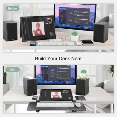 VAYDEER Подовжувач для столу з підставкою під руки та клавіатуру, чорний - Ergonomic Desk Extender