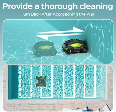 Робот-пилосос для басейну WINNY POOL CLEANER WY1103. Бездротовий, акумуляторний, час роботи 120 хв, подвійний мотор, LED-дисплей, фільтр прецизії 180μm, автоматичне паркування, для басейнів до 120 м²