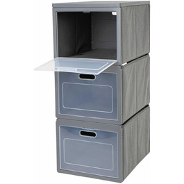 Коробка складної шафи для кемпінгу 3 Кемпінгова шафа з 3 відділеннями сірий 30x40x75 см Відкидна коробка Ящик Тканинна коробка