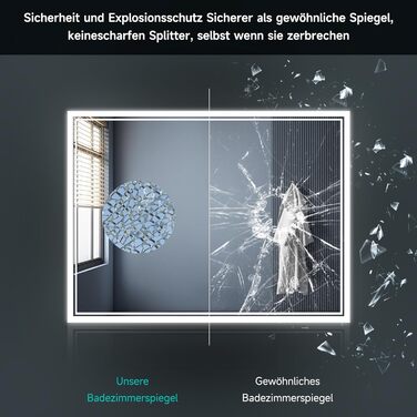 Дзеркало для ванної кімнати SONNI LED з підсвічуванням 80x60 см, біле