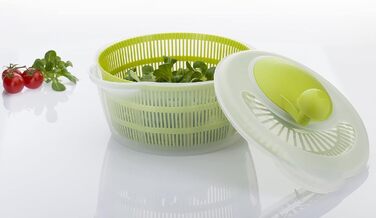 Westmark Salad Spinner, 5 л, ø 26 см, пластик, без бісфенолу А, Fortuna, прозорий/червоний, 243222E2 (яблучно-зелений, стандартний шейкер)