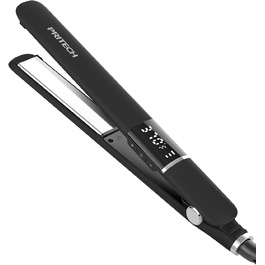 Випрямляч для волосся PRITECH з титановими пластинами, LCD-дисплеєм, регульованою температурою 150-230°C, універсальною напругою, чорний