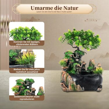 Кімнатний фонтан-водоспад з рослинами: для вітальні, спальні, офісу, кафе