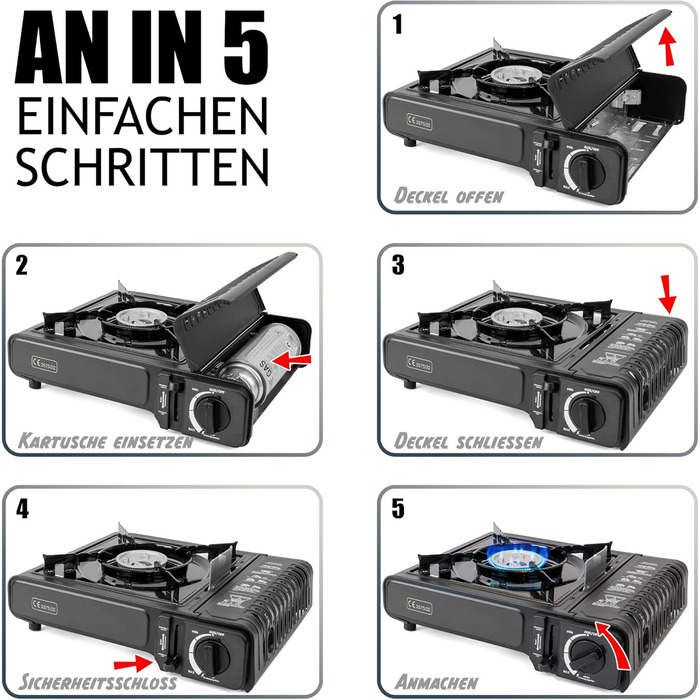 Газовий набір Greenpoint: газовку + 8 балончиків для кемпінгу (у валізі)
