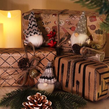 Підвіски Санта-Клауса com-four 9 шт. преміум-класу для різдвяної ялинки, чарівні підвіски у вигляді ялинкових фігурок, різдвяні прикраси (дизайн 64-сірий)