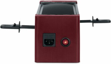 Wëasy Raclette Duo 2-в-1: гриль та фондю, червоний, антипригарне покриття, для 4 осіб, з дерев'яними шпателями та формами для сиру