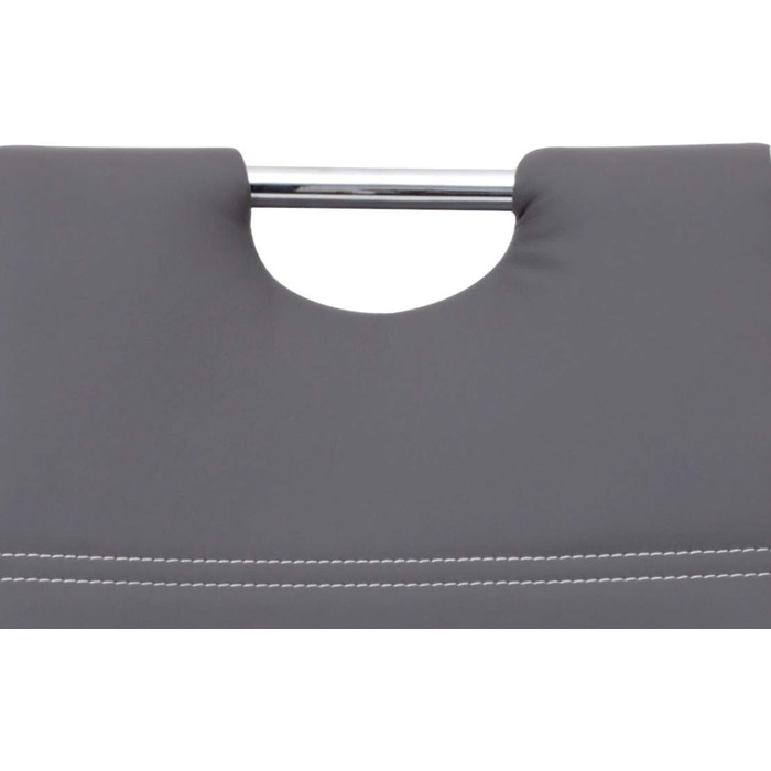 Набір обідніх стільців Hela Flora (4 шт.), штучна шкіра сірого кольору, металевий каркас, 42x57x98 см