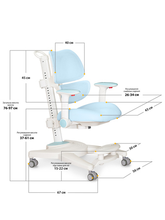 Дитяче крісло Mealux Space Air Blue (арт.Y-609 KBL)