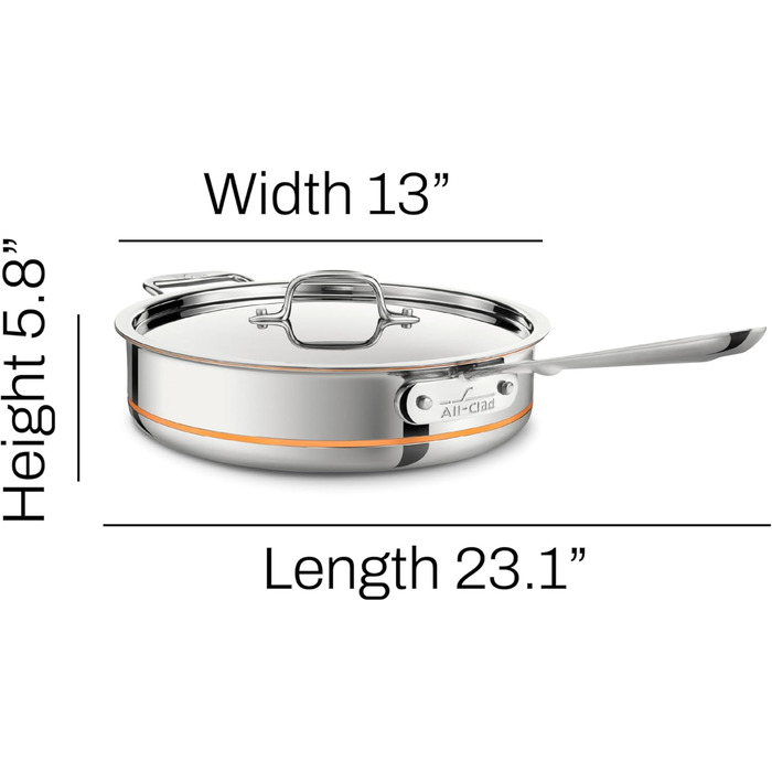 Сковорода All-Clad EURO Copper-Core, 20.3 см (5 літрів)