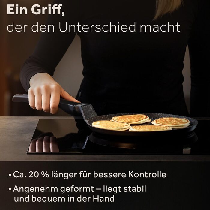 Сковорода для крепів ZWIEGER з дозатором тіста – антипригарна сковорода для панкейків Induktion 26 см, сковорода для панкейків, яку можна мити в посудомийній машині – з нержавіючою сталлю по всій поверхні, підходить для всіх типів плит – без PFOA та PFOS,