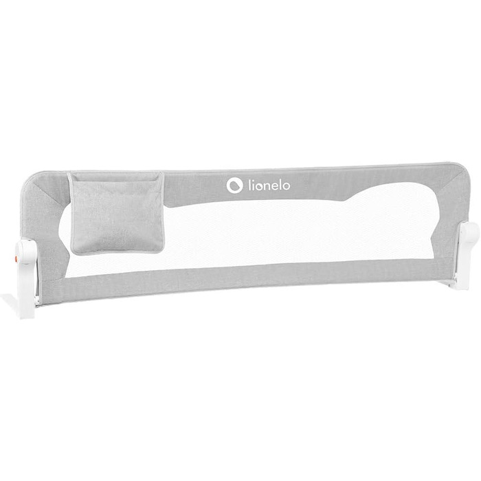 Бортик для ліжка Lionelo Eva захисний, сірий 150 см - дитячий захист від випадання, складаний, легкий монтаж