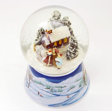 Шнеекюгель Різдвяна Прогулянка: Ностальгійна Зимова Пейзаж на Підставці з Мелодією, 100 мм, 20099