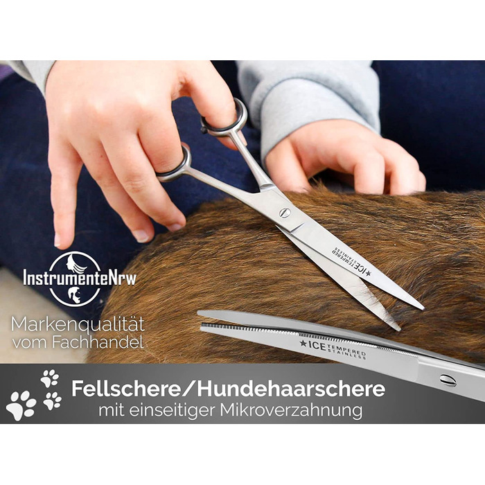 Ножиці для стрижки шерсті - ножиці для стрижки собак вигнуті з МІКРОЗУБЦЯМИ (20,0 см 8 дюймів)