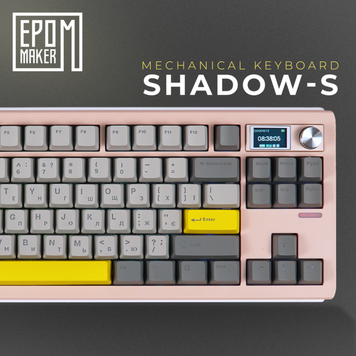 Клавіатура механічна бездротова EPOMAKER Shadow-S Wisteria Linear Pink (SHS-P-WL)