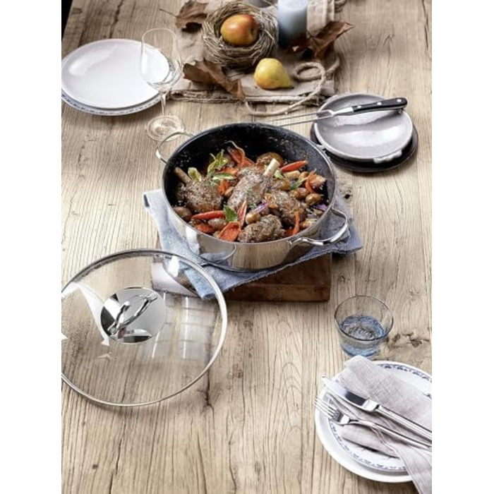 Сковорода для тушкування WMF Devil 28 см з кришкою, 5л, Cromargan нержавіюча сталь з покриттям, для духовки